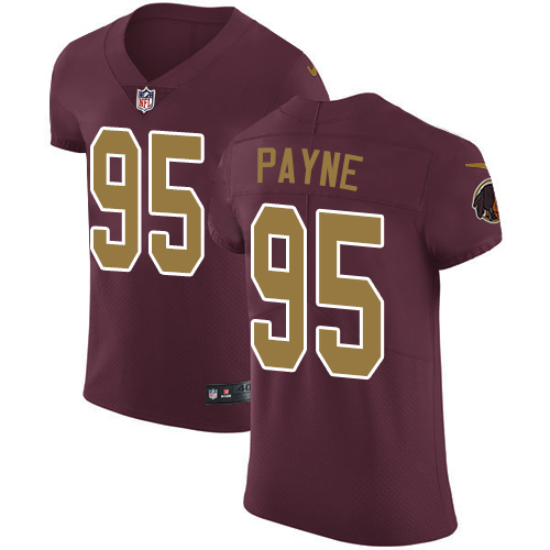 Nike Redskins #95 Da'Ron Payne Burgundy Red Alternate Men's Stitched NFL Vapor Untouchable Elite Jersey - Click Image to Close